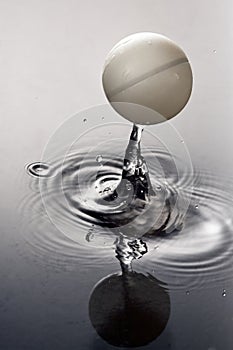 Splash, waves and drops in water surface