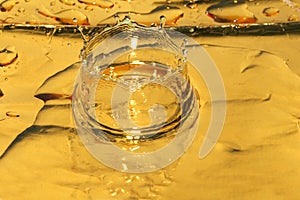 Splash of yellow liquid photo