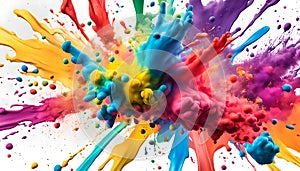 splashes of colorful dry paints