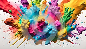 splashes of colorful dry paints