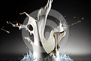 Splashes of milk in the studio