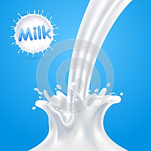 Splashes of milk. Vector illustration