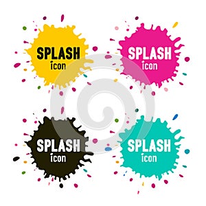 Splashes Set. Vector Inks - Paint Blobs Isolated.