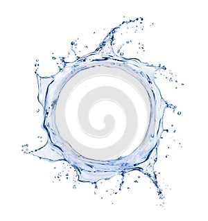 Splashes of water in the shape of a swirling vortex