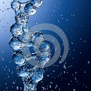 Splashes of water shaped of a DNA molecule. 3d render