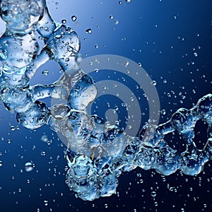 Splashes of water shaped of a DNA molecule. 3d render