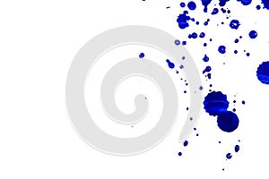 Splashes of watercolor blue on white, contrasting drops. Futuristic style card. concept Elegant for business presentations. Chaos