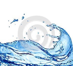 Splashing blue water photo