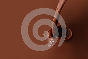 Splashing chocolate