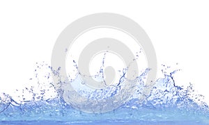 Splashing clear water on white background use for refreshment an