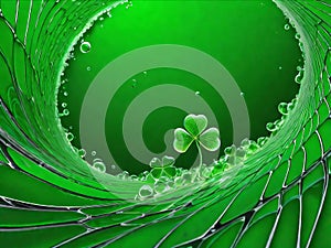 Splashing and clover leaves abstract background. St. Patrick's day.