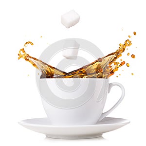 Splashing coffee