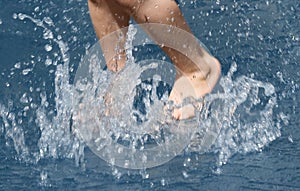 Splashing feet