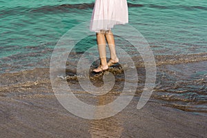 Splashing fun time in the sea water