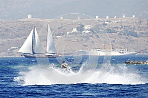 Splashing jetski