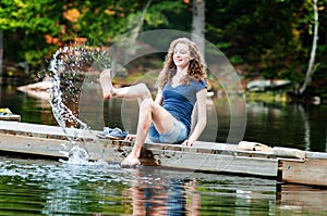 Splashing in a lake