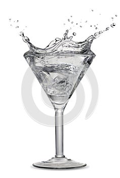 Splashing in martini glass