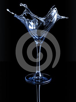 Splashing martini glass