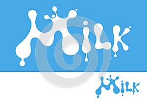 Splashing milk. Font