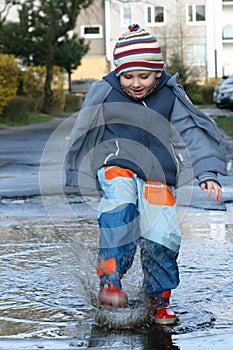 Splashing in a mud puddle