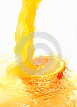 Splashing of orange juice