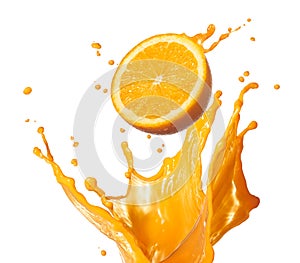 Splashing orange juice