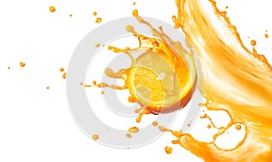 Splashing orange juice