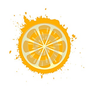 Splashing orange juice vector icon