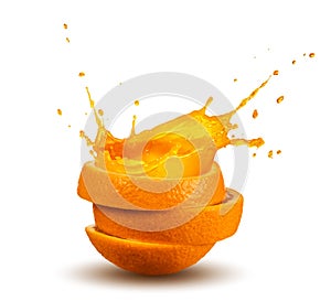 Splashing orange juice