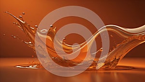 Splashing orange liquid texture background illustration