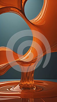 Splashing orange liquid texture background illustration
