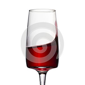 Splashing red wine in an elegant glass