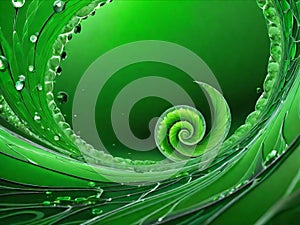 Splashing and spiral abstract background. St. Patrick's day.