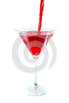 Splashing strawberry cocktail