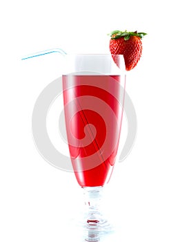 Splashing strawberry cocktail