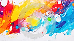 Splashing thick acrylic paint contemporary art