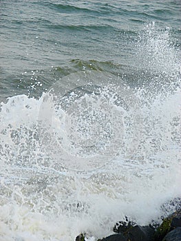 Splashing Water Droplets of Sea Waves