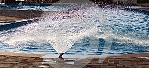 Splashing water in the pool as a background