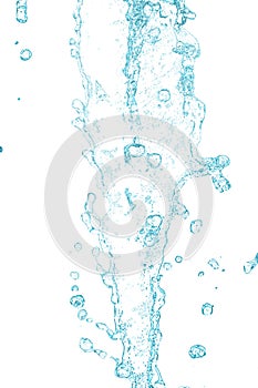 Splashing water on white background