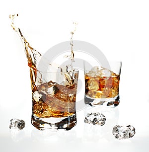 Splashing whisky photo