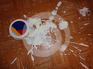 Splat 2 Dropped Yogurt Container, What a mess!