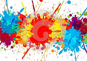 Splatter colorful with paint stains background, abstrac