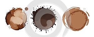 Splatter ink vector dirt stain brown brush. Paint inkblot black blob ink splatter grunge isolated background design.