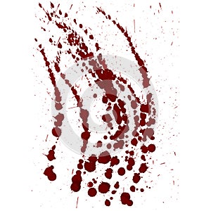 Splattered blood stain on white background. Vector