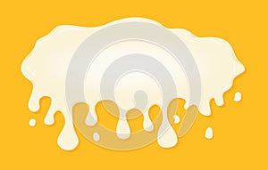 Splattered cartoon slime isolated on yellow background.