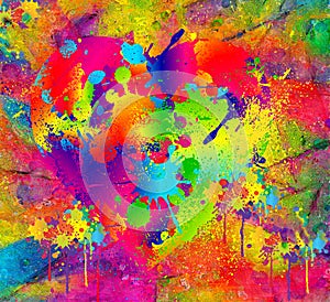 Splattered paint. Abstract background resembling wet splattered paint pattern.