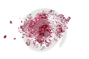 splattered red paint isolated on white background