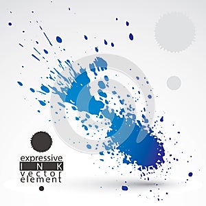 Splattered web design element, art ink blob, bright paintbrush d