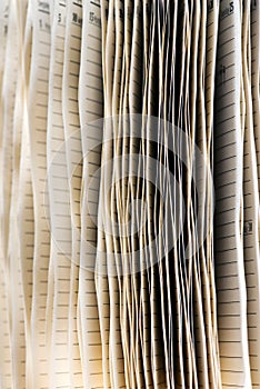 Splayed edges of the pages of a diary