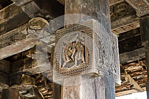 Splendid Ancient Woodcarvings At Embekka, Sri Lanka